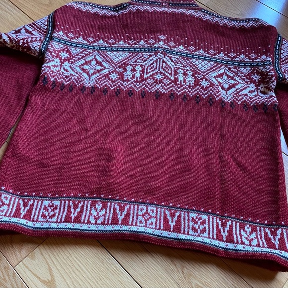 Vintage Dale of Norway Sport Solferino Wool Sweater Red Cross Zip Nordic Ski Vtg - Picture 8 of 12